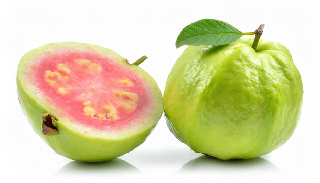 Fresh guava fruit with isolated on white background
