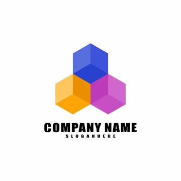 Colorful Geometric Box Logo
