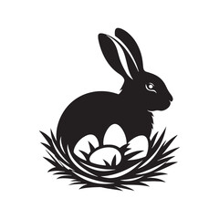 Dynamic Easter Bunny Silhouette Collection - Traversing the Joyous Realms through Bunny Vector - Easter Bunny Illustration

