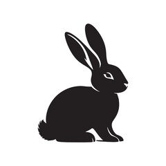 Easter Bunny Silhouette Showcase - Unveiling the Playful Charm through Easter Bunny Illustration - Bunny Vector
