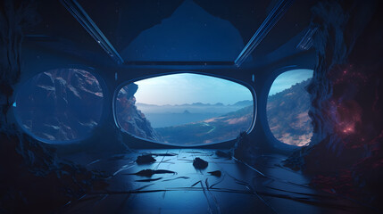  the landscape of an interior universe is shown