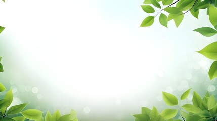 green leaves frame background