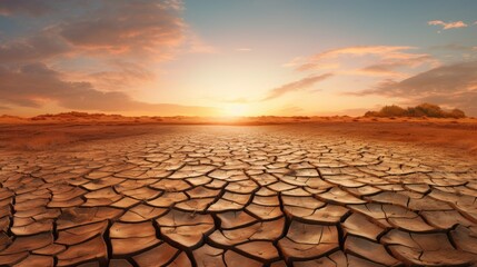 Dry, cracked earth. Drought. Lack of water for irrigation. Agricultural industry.The ground is covered with cracks in the top view for a background or graphic design with the concept of drought.