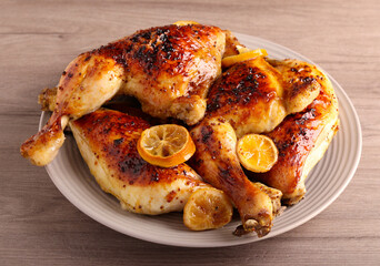 Lemon, honey and mustard chicken legs