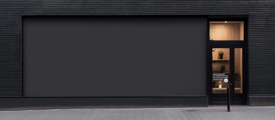 Black shop wall mockup. 3D mockup.