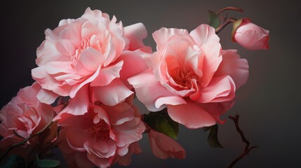 Obraz premium Radiant Pink Roses Close-Up with Soft Shadows