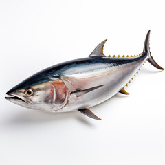 Tuna fish on white background