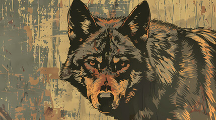 alpha wolf art illustration background