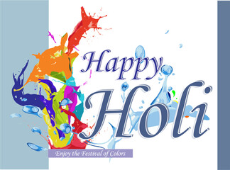 Happy Holi the Festival of Colors No 3 in Blue Theme Greeting Card
