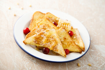 Traditional homemade French toast