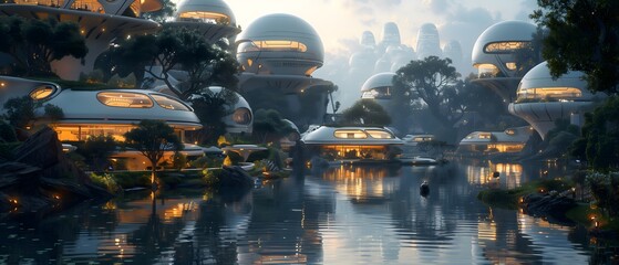 Future's Eden- Utopian Cityscape of Nature and Technology wallpaper
