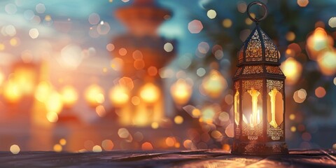 eid al fitr lantern copy space 