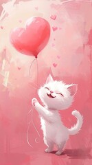 A Cute Kitten in Pink Background