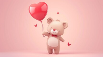 Obraz na płótnie Canvas A Cute Teddy Bear in Pink Background
