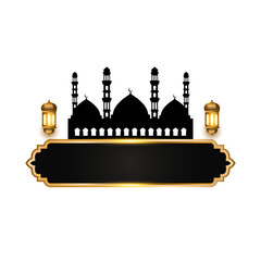 ramadan mosque frame or masjid illustration islamic text box title frame