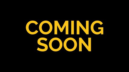 Coming soon Text Blinking Animation with transparent background 