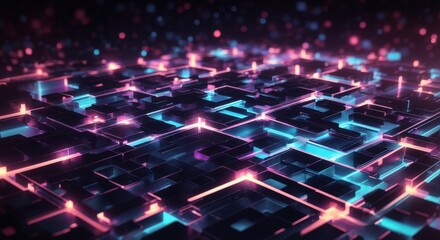 Abstract 3d square connection background