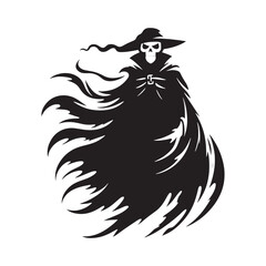 Bewitching Halloween Phantom Pirate Set of Silhouette - Conjuring the Essence of Seafaring Fear with Halloween Phantom Pirate Illustration - Halloween Phantom Pirate Vector
