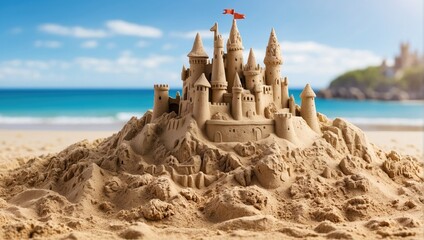 A Detailed Beach Castle Fantasy