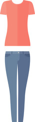women clothes icons set flat style