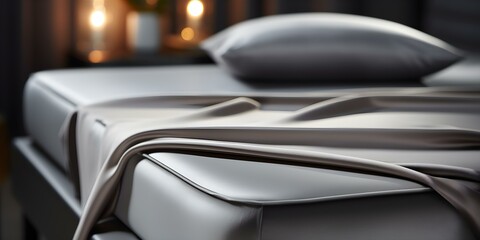 Macro shot of ergonomic mattress with luxurious satin cover. Concept Photography, Mattress, Satin, Macro Shot, Ergonomic