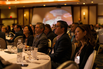 crowd of people on a seminar in convention center