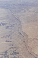 Aerial view of desert landscape in Northern Egypt