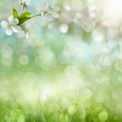 Obraz premium Spring rain in a spring forest