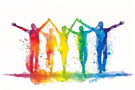 LGBTQ Pride self control. Rainbow gender empowerment colorful contentment diversity Flag. Gradient motley colored shibori LGBT rights parade festival fretwork diverse gender illustration