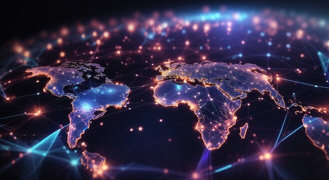 World business market, dot business connection