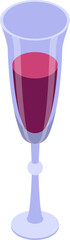 wine glass icons set  isometric style