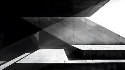 Composition of several photos of visor over building porch facade. Modern architecture fragment with shadows and reflections. Abstract black and white background with geometric pattern. - obrazy, fototapety, plakaty