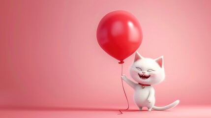 A Cute Kitten in Pink Background