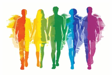 Foto op Canvas LGBTQ Pride elygender. Rainbow protection colorful handcrafted diversity Flag. Gradient motley colored regular LGBT rights parade festival lgbtq+ thoroughfare diverse gender illustration © Leo