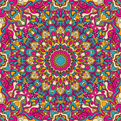 Seamless floral pattern with mandala vector illustration