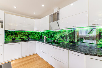 interior kitchen and dining room, refectory area, cooking equipment, table furniture, stove