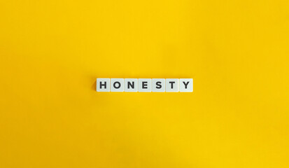 Honesty Word and Banner. Concept of Being Truthful, Sincere, Transparent, Telling the Truth, Acting in a Genuine and Trustworthy Manner. - obrazy, fototapety, plakaty