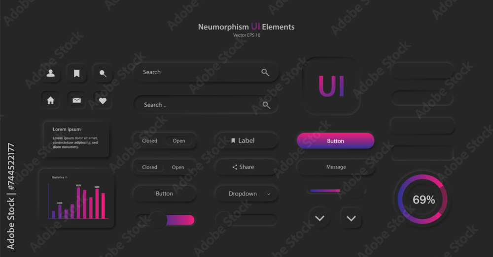 Aufkleber a set of user interface elements for a mobile application. a collection of icons for user interface 