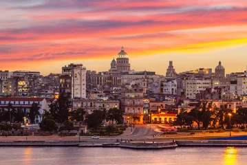 Poster skyline of Havana, or Habana, the capital and largest city of Cuba © Richie Chan