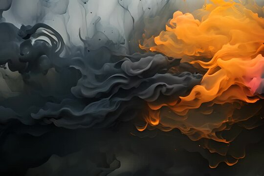 Colorful colored smoke on a black background 