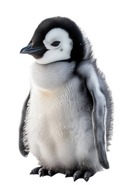 penguin on transparent background, Baby penguin standing