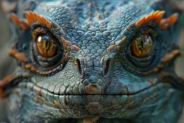 close up of iguana head