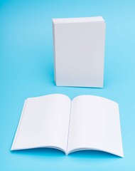 Blank Catalog Magazines Book Mock Up Blue Background 13