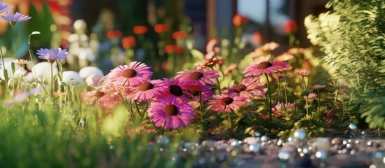 Fototapeta premium various types of flowers in city parks