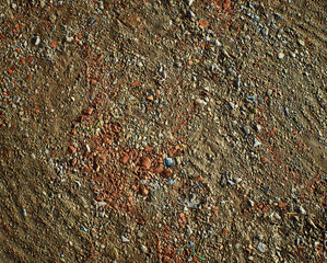 Ground surface with construction rubble. - 744525353