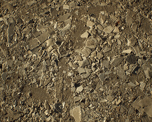 Ground surface with construction rubble. - 744525573