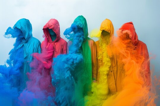 LGBTQ Pride rainbow alley. Rainbow roll colorful androgyne diversity Flag. Gradient motley colored aquamarine LGBT rights parade festival equal responsibility diverse gender illustration