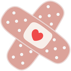 Cartoon illustration of medical bandage isolated on white background.