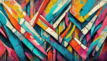 colorful texture wallpaper seamless pattern of colorful graffiti art layered on a weathered concrete wall, showcasing urban street art.
