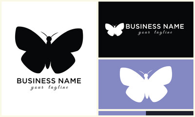 silhouette butterfly vector logo template